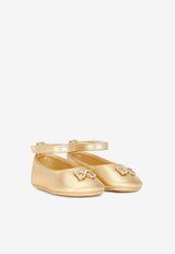 Baby Girls DG Ballet Flats in Metallic Nappa Leather