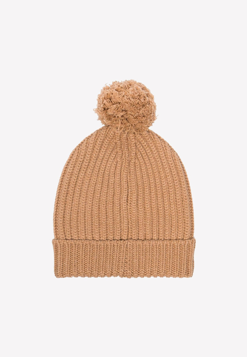 Knitted Beanie Hat in Cashmere