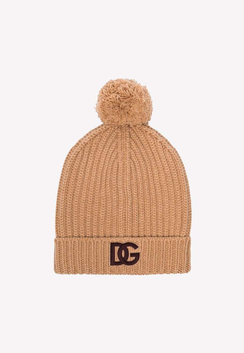 Knitted Beanie Hat in Cashmere