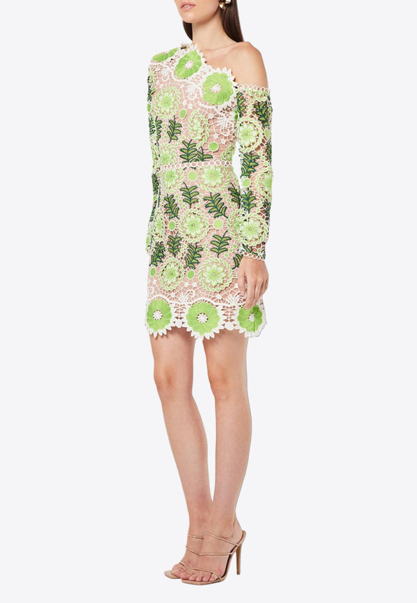 Balmoral One-Shoulder Floral Lace Mini Dress