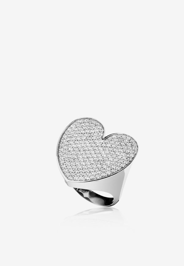Special Order - Heart Ring in 18-karat White Gold with Diamonds