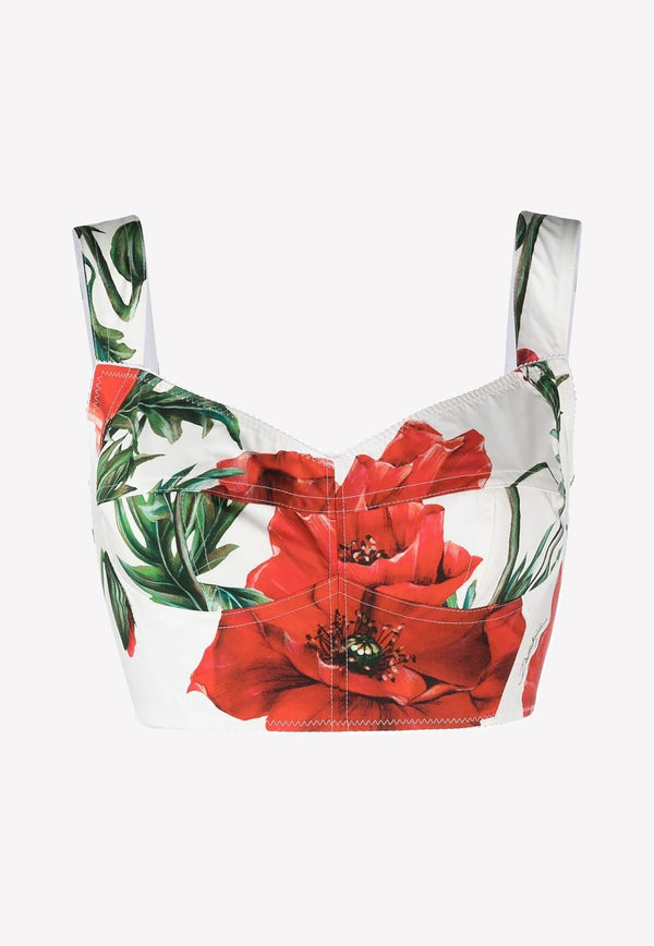 Floral-Print Cropped Top