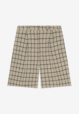 Tartan Check Pleated Bermuda Shorts