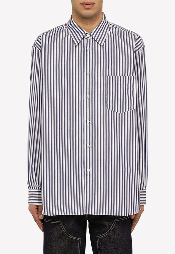 Striped Long-Sleeved Poplin Shirt