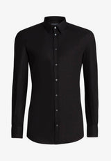 Slim Fit Long-Sleeved Shirt in Stretch Cotton