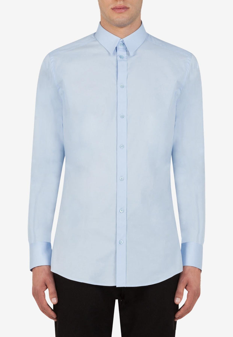 Slim Fit Long-Sleeved Shirt in Cotton