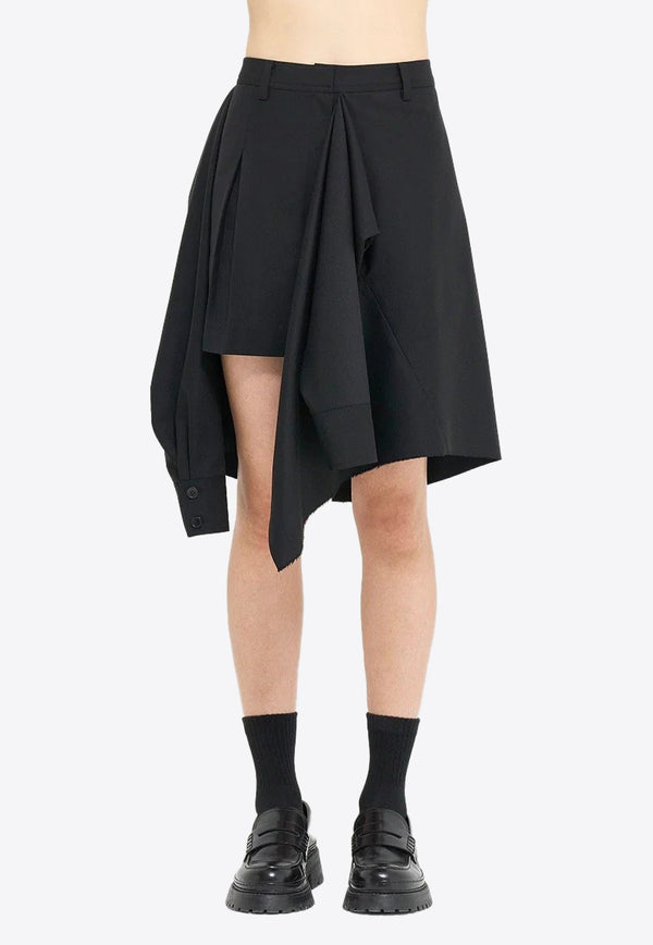 Asymmetric Mini Skirt with Layered Shirt