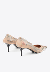 X Jean Paul Gaultier 60 Tattoo-Printed Leather Pumps