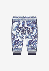 Dolce & Gabbana Kids Baby Girls Majolica Print Track Pants Blue L2JP9B G7EX5 HH3TN