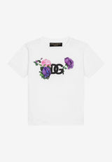 Baby Girls Floral DG Logo Print T-shirt