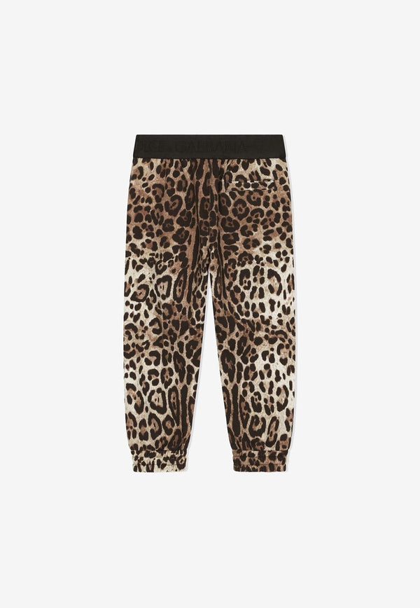 Girls Leopard Print Track Pants
