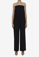 Strapless Tailored Jumpsuit with EKD Embroidery