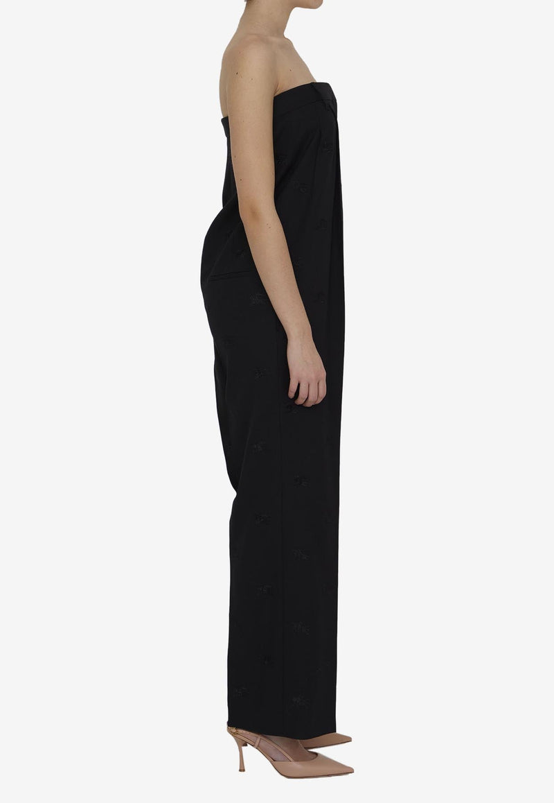 Strapless Tailored Jumpsuit with EKD Embroidery