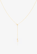 Bespoke Arabic Letter س Necklace in Yellow-Gold and Diamonds