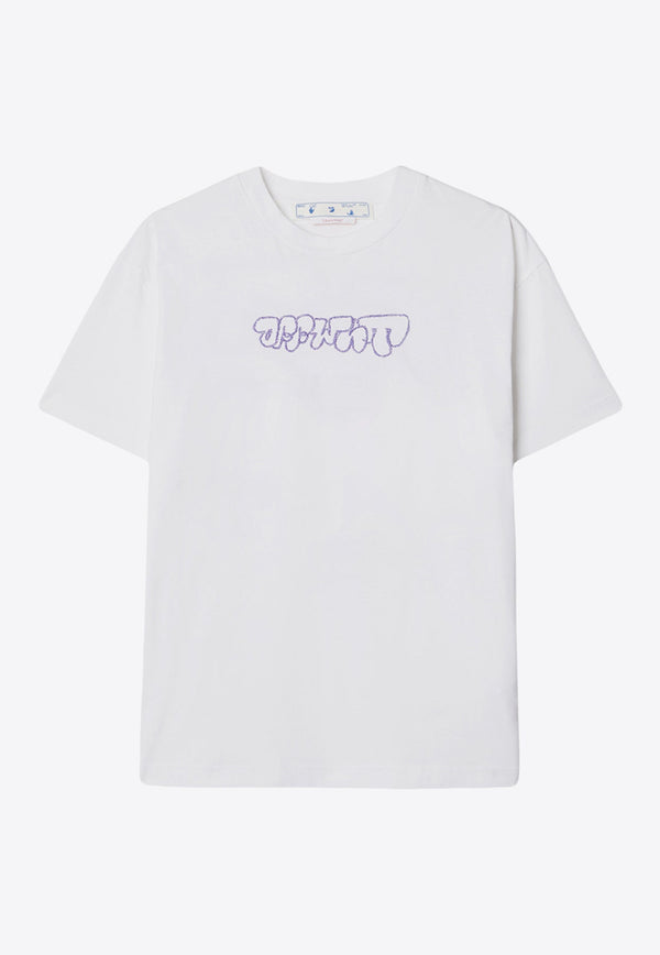 Off-White Embroidered Sketch Short-Sleeved T-shirt OWAA089S23JER007-0137 White