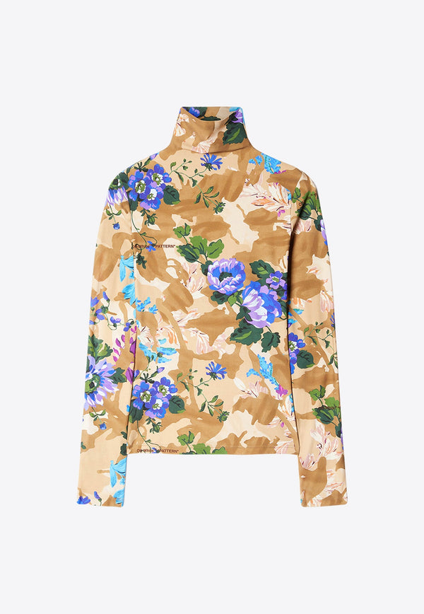Camouflage Floral Print Top