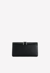 Miss Vivier Crystal Buckle Clutch in Leather