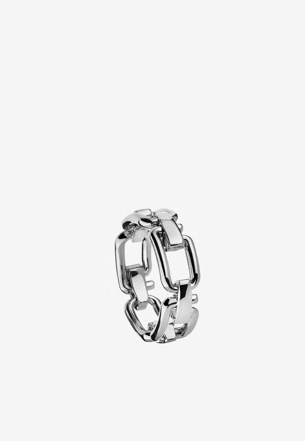 EÉRA Reine Chain Ring in 18-karat White Gold Silver RERIPL02U1