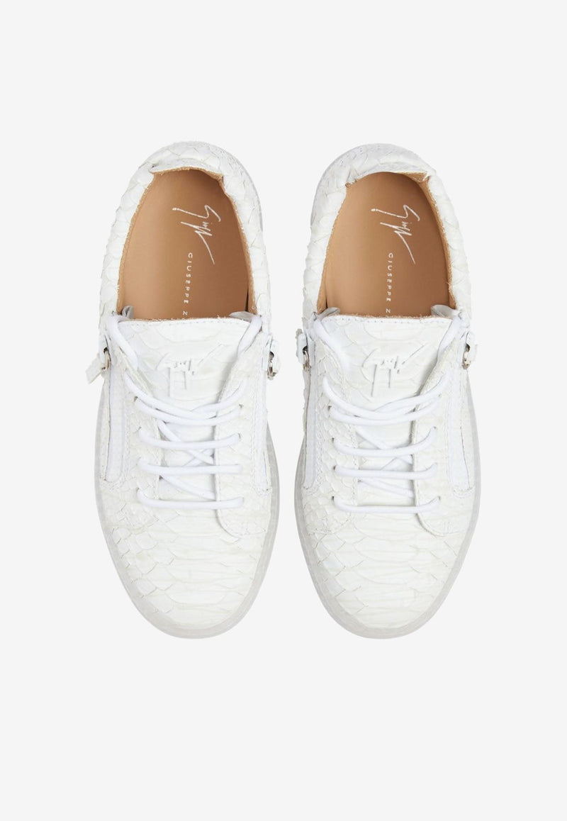 Gail Low-Top Sneakers in Python Print Leather