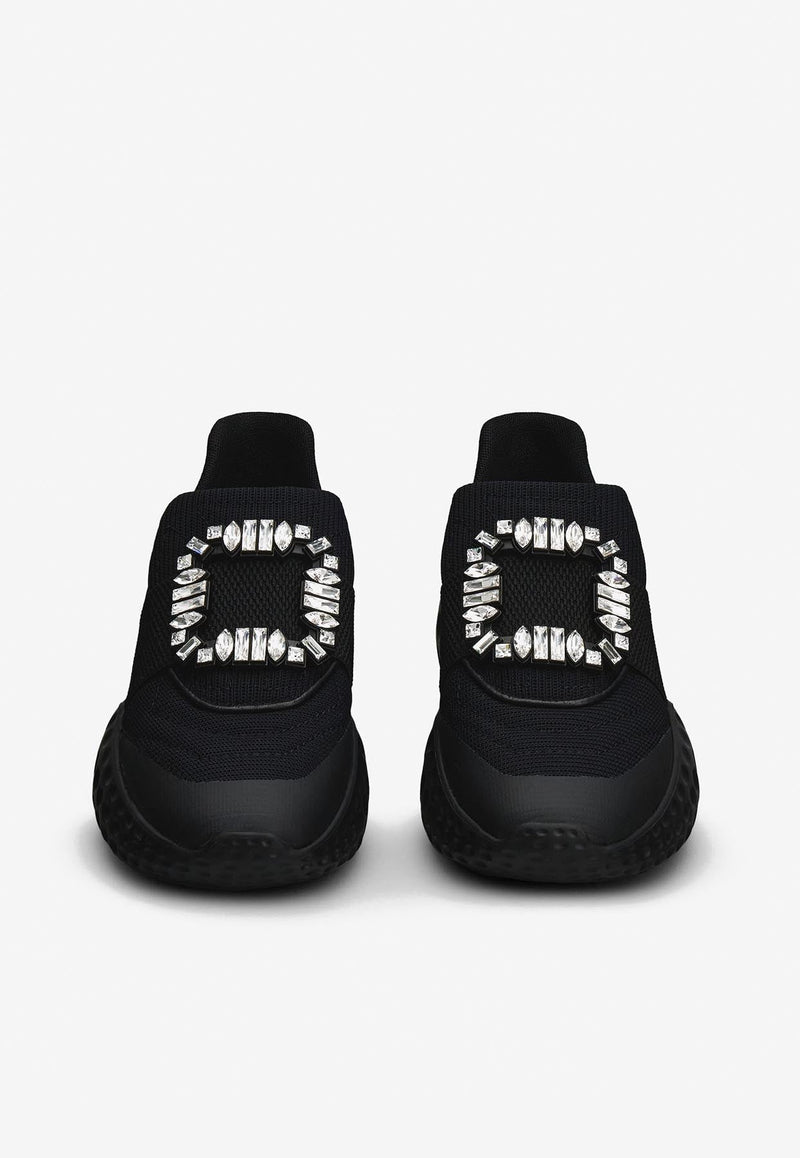 Viv' Run Light Crystal Embellished Buckle Sneakers