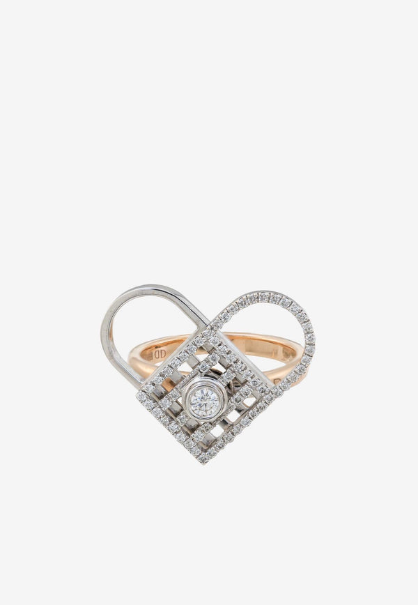 Unlock My Heart Diamond Ring in 18-karat Rose Gold