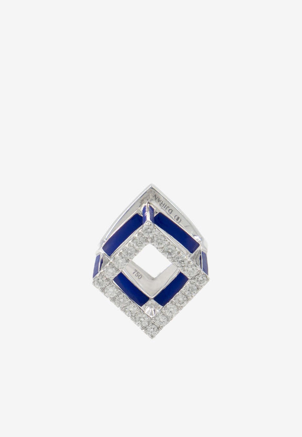 Cube Mirage Diamond Ring in 18-karat White Gold
