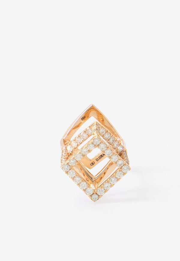 Cube Mirage Diamond Ring in 18-karat Rose Gold
