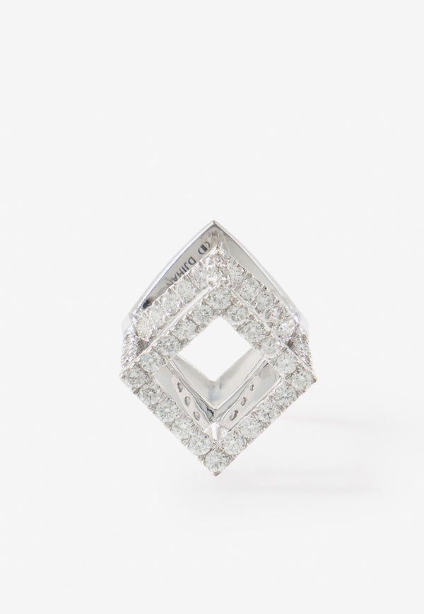 Cube Mirage Diamond Ring in 18-karat White Gold
