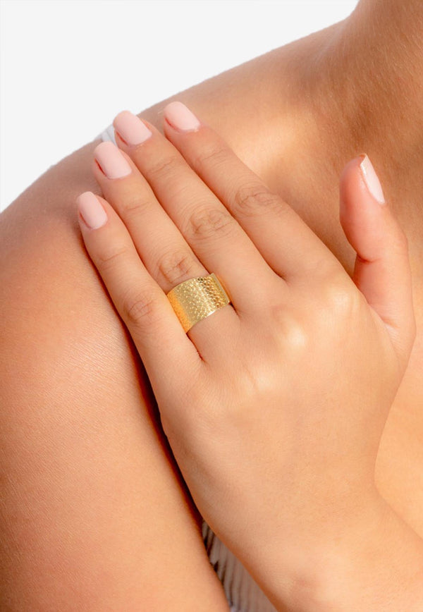 18-karat Yellow Gold Textured Ring