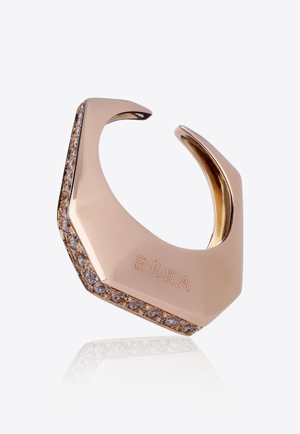 Special Order - Medium Sabrina Single Ear-Cuff in 18K Rose Gold with Diamonds