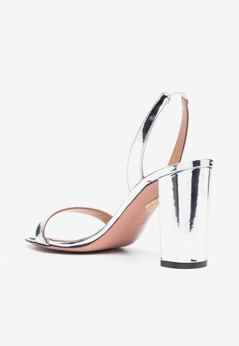 So Nude 85 Sandals in Metallic Leather