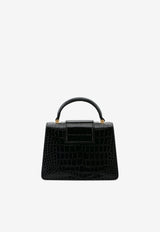 Mini 001 Top Handle Bag in Croc-Embossed Leather