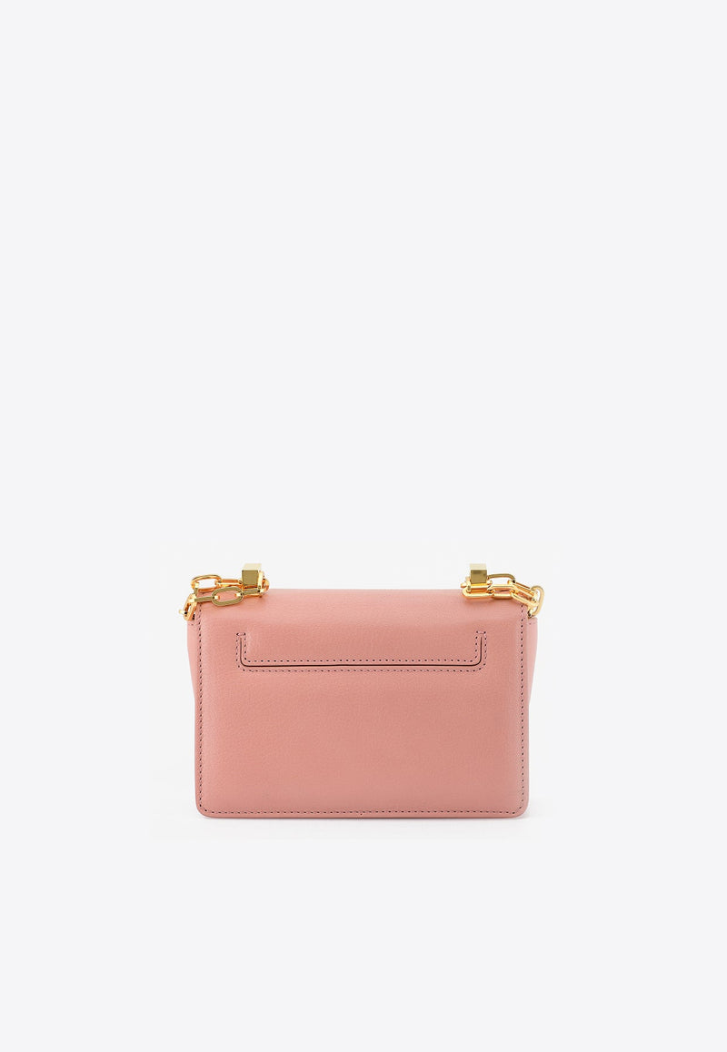 Baguette Chain Shoulder Bag in Grained Leather