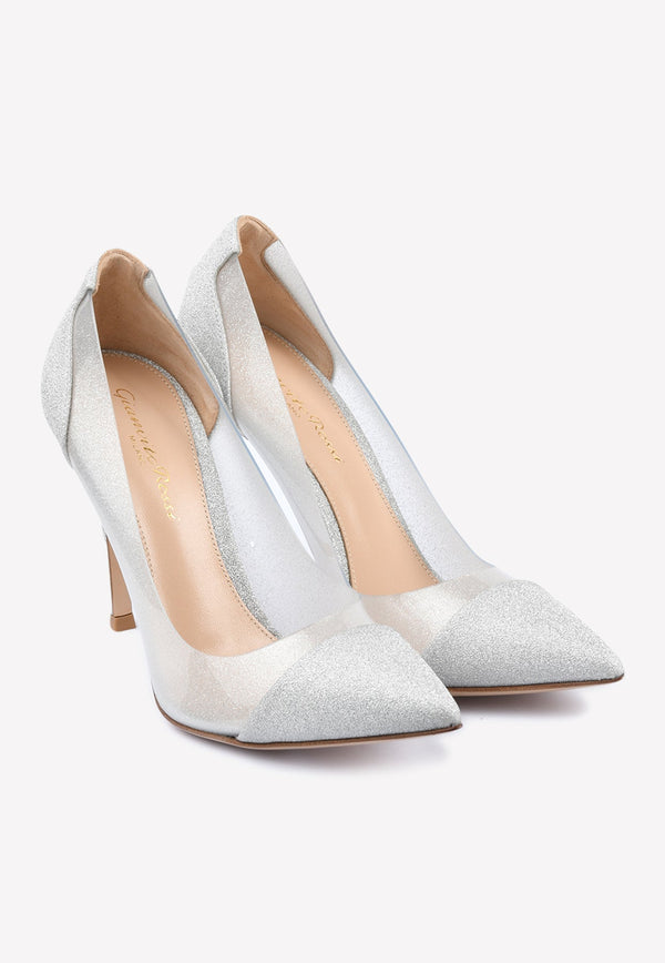 Plexi 105 Glittered Pointed Pumps