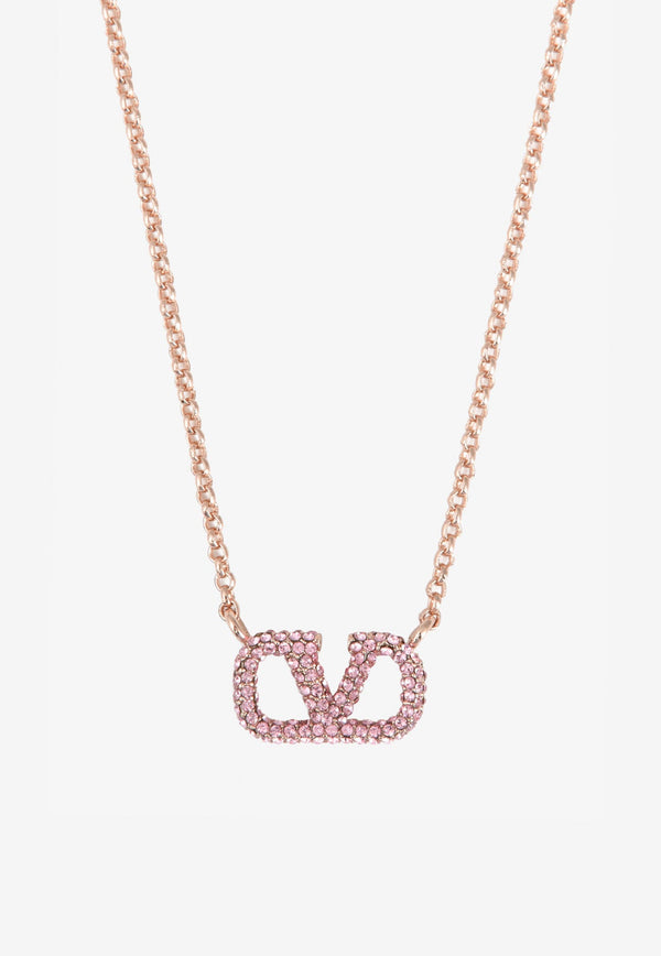 Crystal-Embellished VLogo Necklace