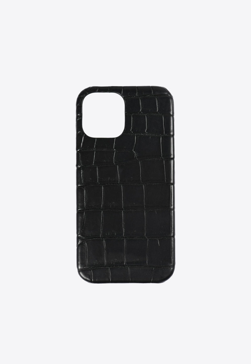 iPhone 12 Max Case in Croc Leather