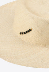 Gena Hat in Straw with Black Stones