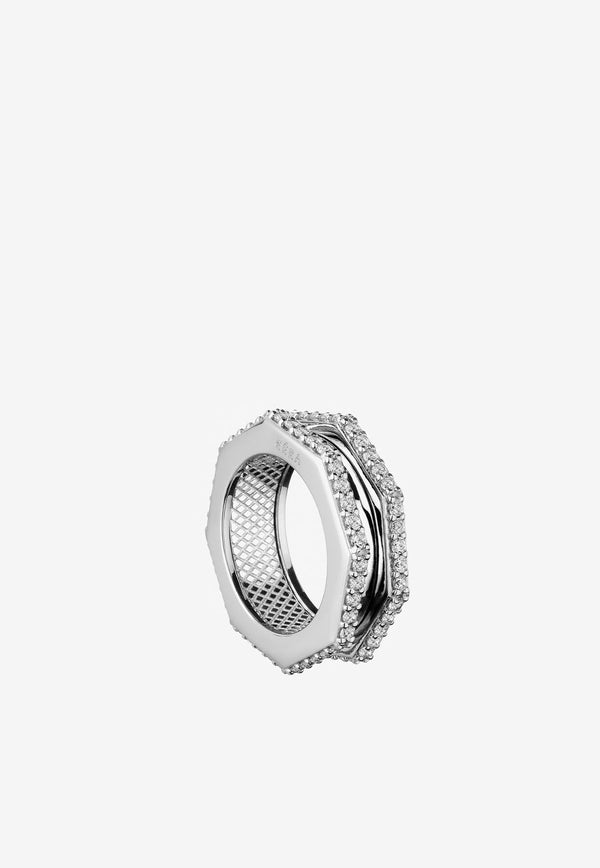Tubo Diamond Ring in 18-karat White Gold