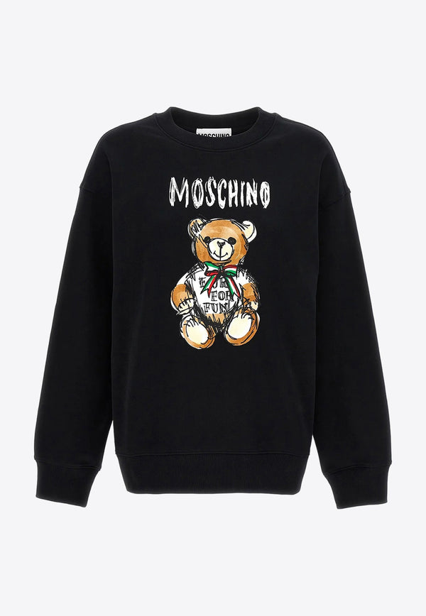 Teddy Bear Logo Print Sweatshirt