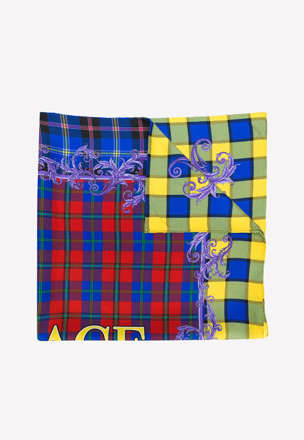 Silk Scarf with Check Print