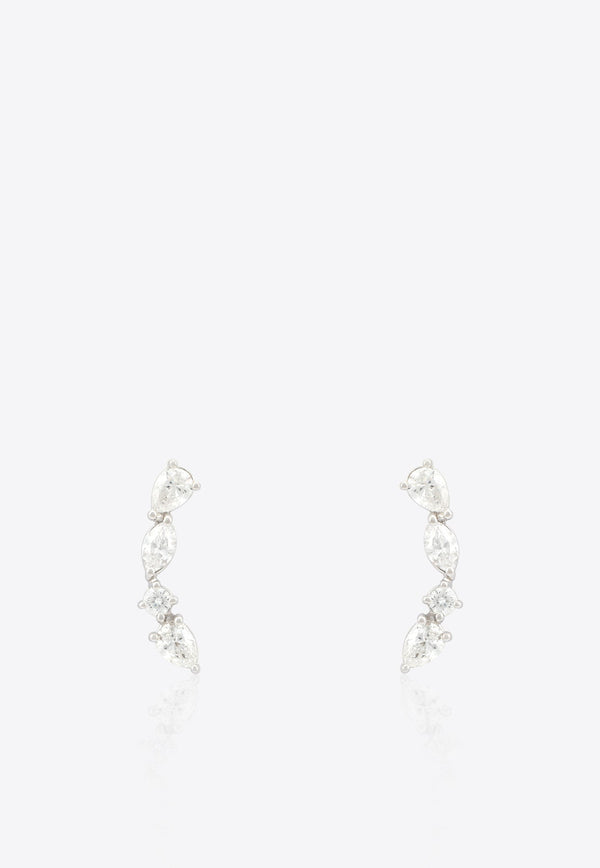 Special Order- Abstract Ear Cuffs in White-Gold and Diamonds
