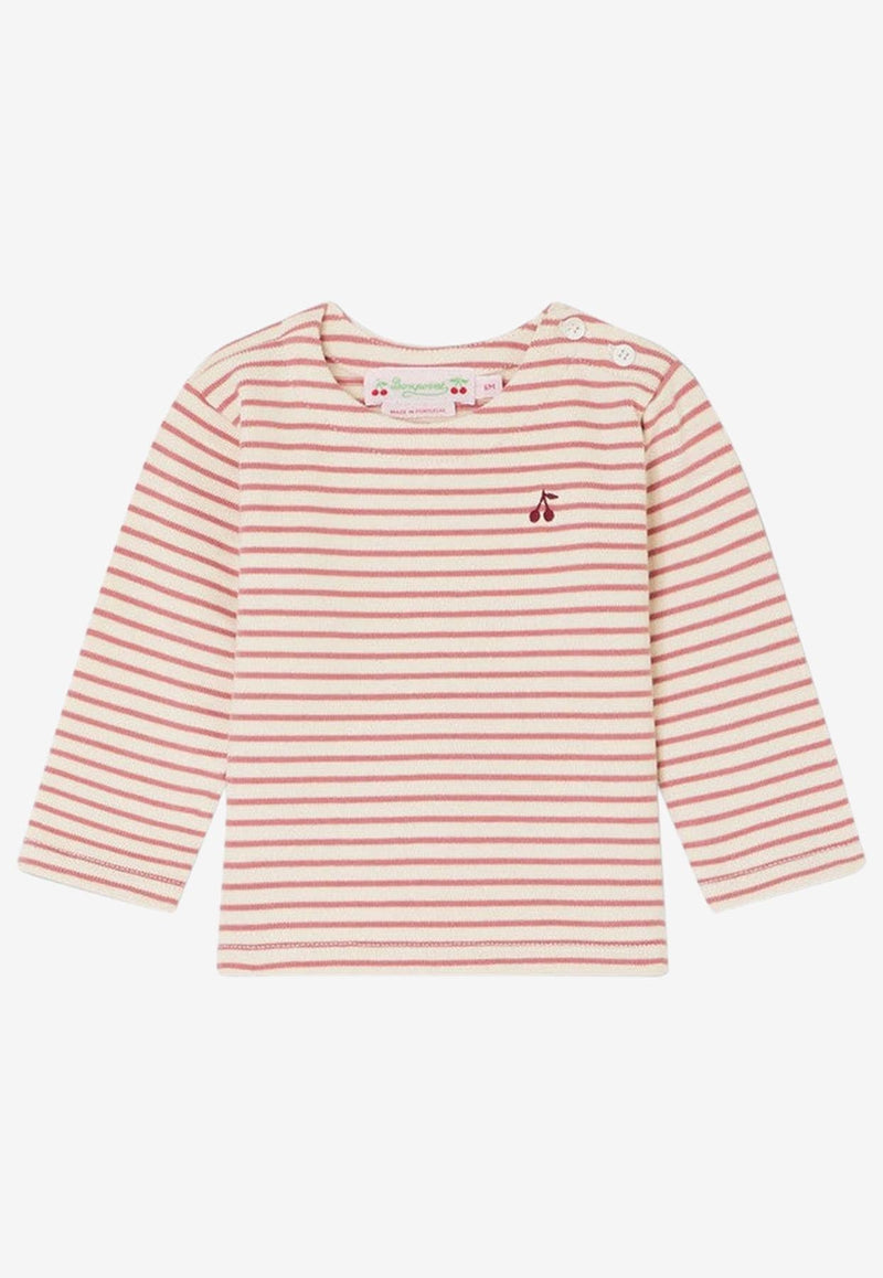 Girls Dakota Striped Strawberry Sweater