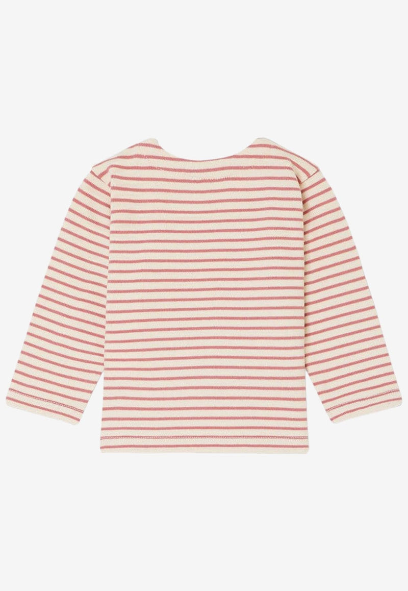 Girls Dakota Striped Strawberry Sweater