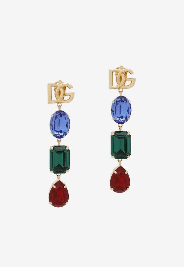 DG Rhinestones Embellished Drop Earrings