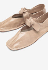 Hereu Llasada Knotted Strap Ballet Flats Cream WFR23LLSH001LE/M_HEREU-CR