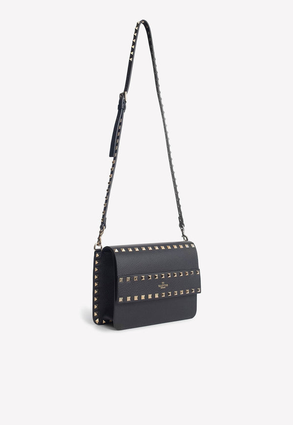 Small Rockstud Crossbody Bag in Grained Leather
