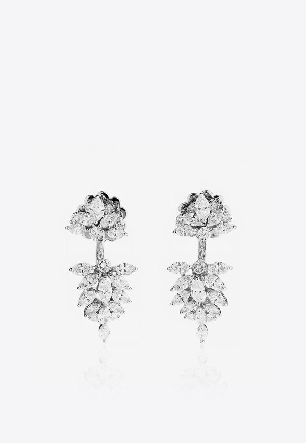 Y-Not Diamond Drop Earrings in 18-Karat White Gold