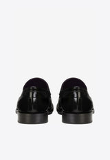 Mino Plate-Detail Loafers in Calf Leather