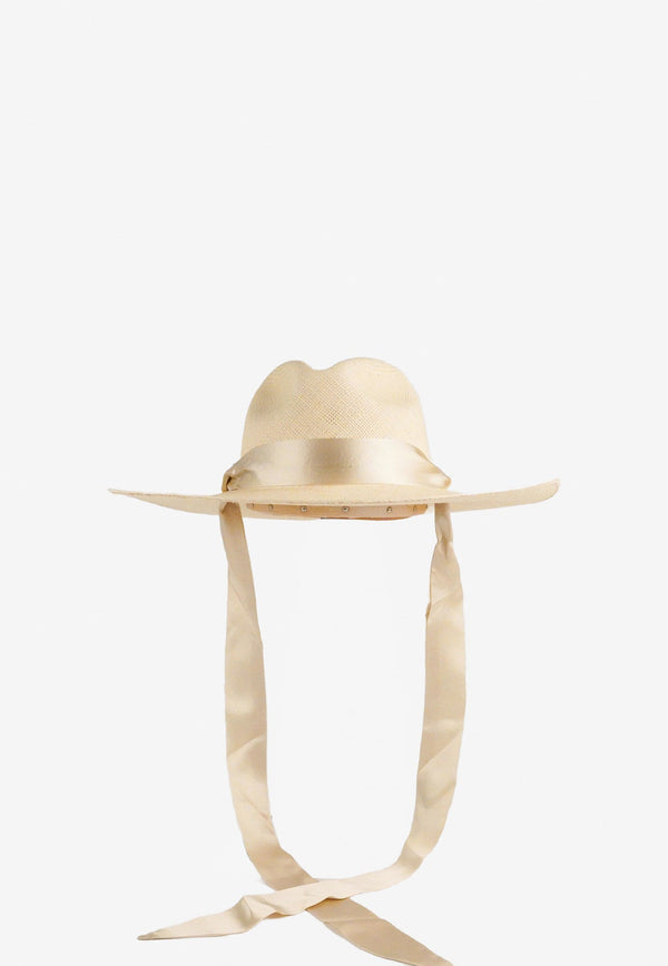 Helios Hat in Toquilla Straw with Satin Ribbon