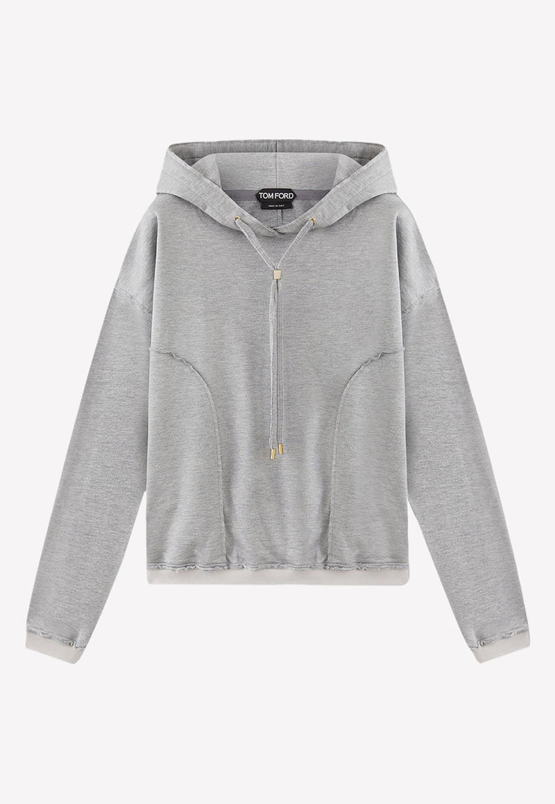 Hooded Sweatshirt in Silk and Cotton